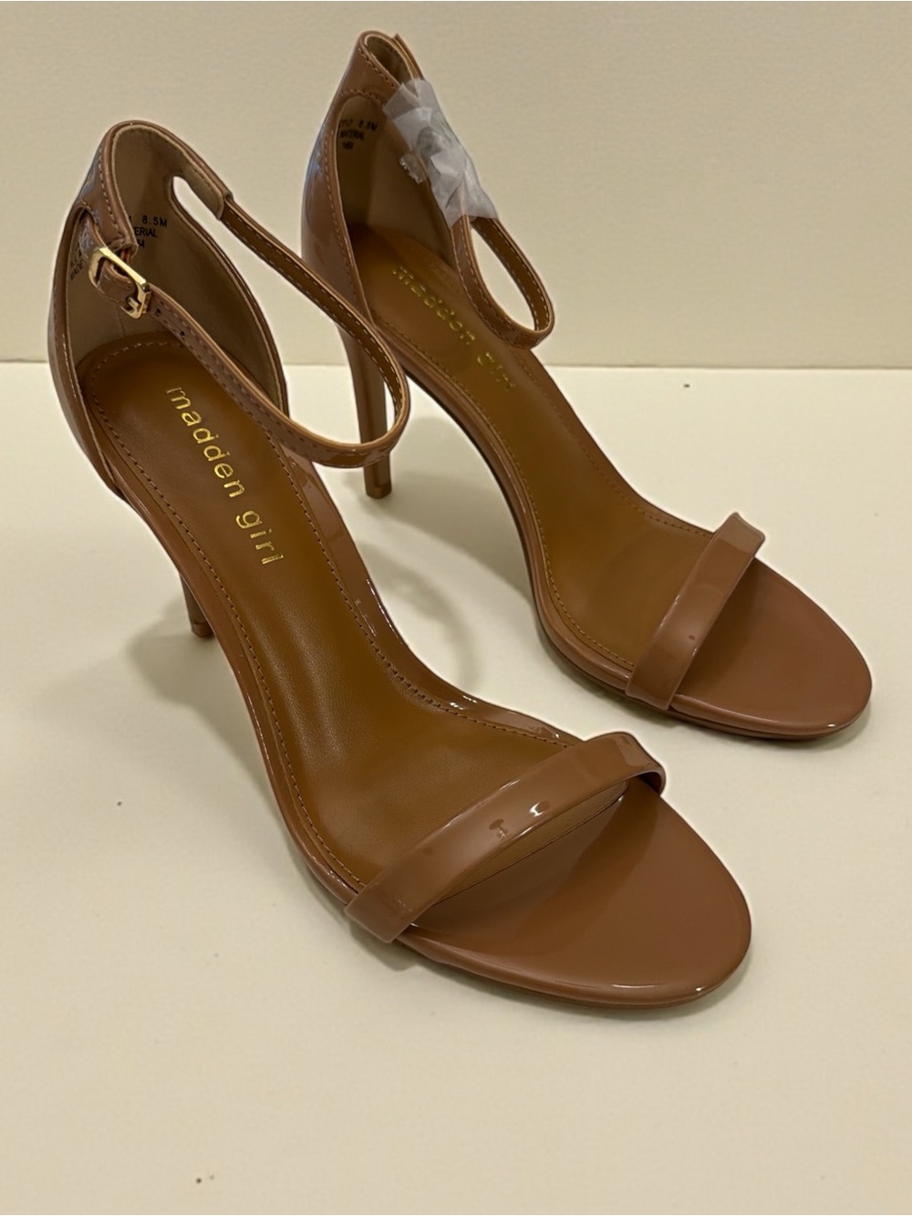 Madden Girl Tan Strappy Mid-Heel Sandals